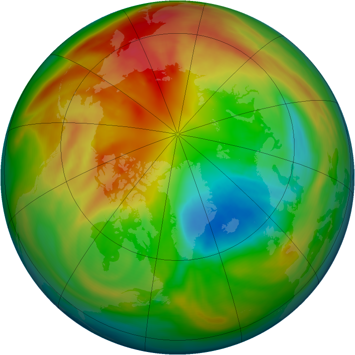 Arctic ozone map for 25 February 2005